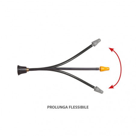 Prolunga flessibile con polverizzatore in pp
