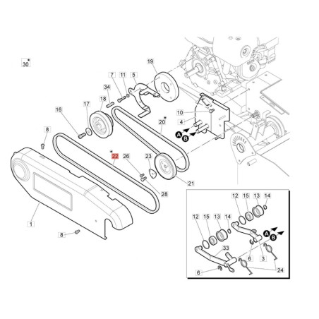 Cinghia Rotore Lunga cod. 68250109AR Efco