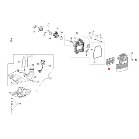Filtro Aria in Carta cod. 61350078R Efco