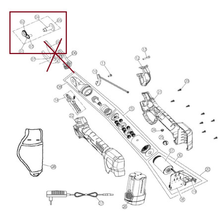 Sistema di fissaggio lama cod.KV290R05 Volpi