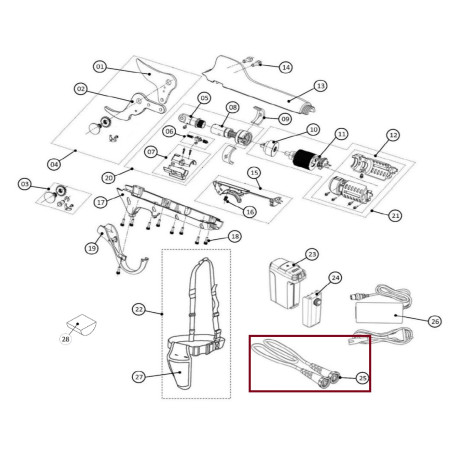 Cavo per Forbice KV500 cod.KV500R27 Volpi