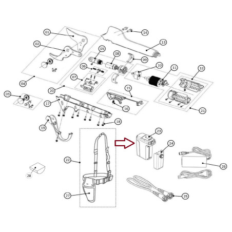 Batteria al Litio 44V 2.9AH cod.KV500R70 Volpi