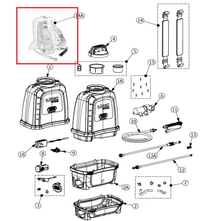 Schienale Imbottito con Spallacci per 23VBE16 cod.TES009 Volpi