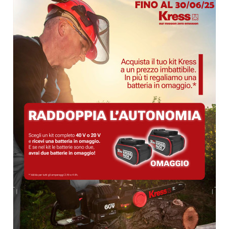 Rasaerba KG745 con 2pz batteria 4Ah e caricabatteria 4Ah Dual